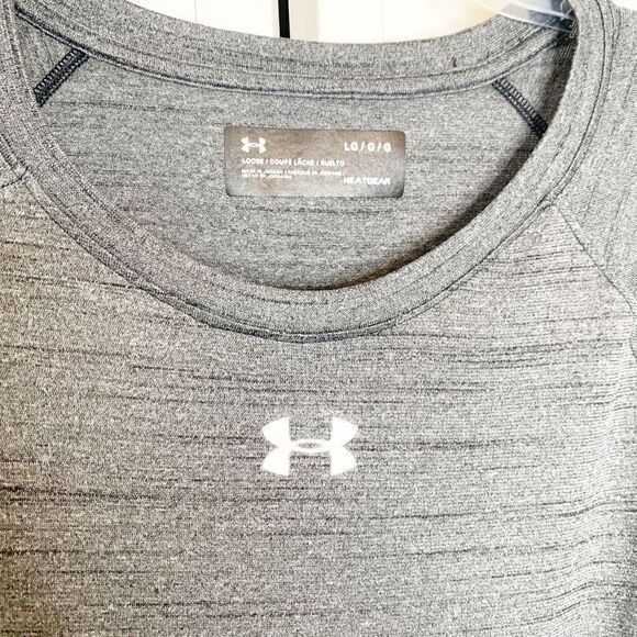 Under Armor Running Activewear Women’s Heathered Grey Loose T-Shirt Size Large L - Picture 4 of 5